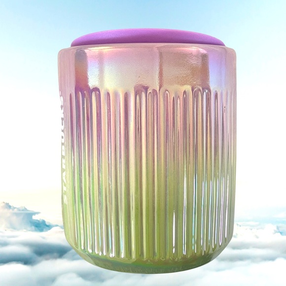 2022 NEW STARBUCKS Purple Light Green Ombre Iridescent Winter Ceramic Mug 8 oz - Picture 2 of 8